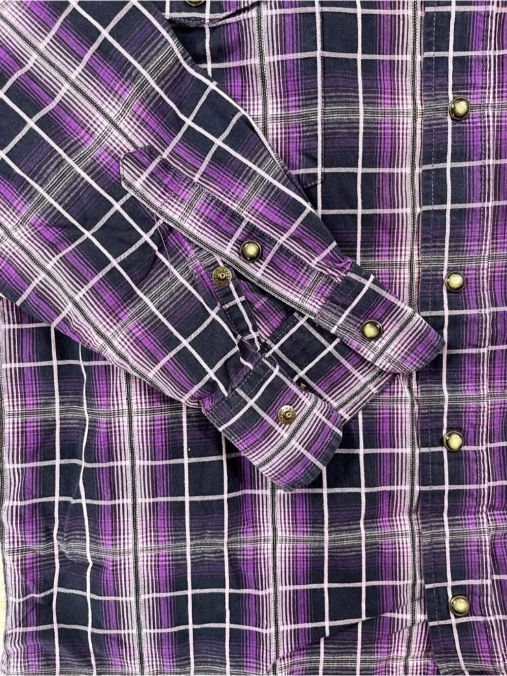 Panhandle Slim Pearl Snap Shirt Men's S Purple Plaid
